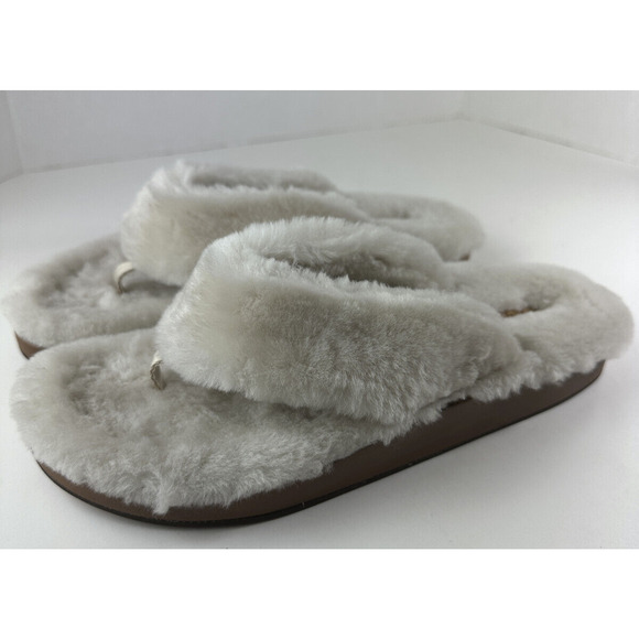 NWOT OluKai Kipe'a Heu Sandal Slippers Fuzzy Soft Wool Shearling Women's Size 10 - Picture 6 of 11